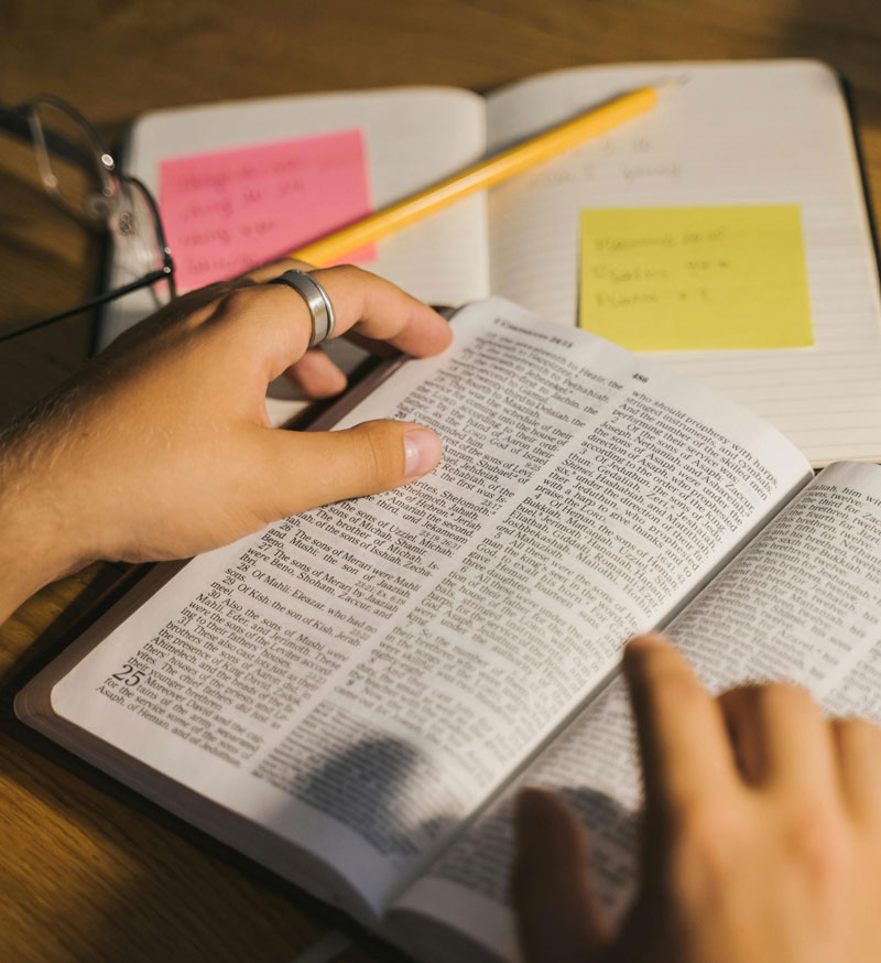 Reading bible scripture
